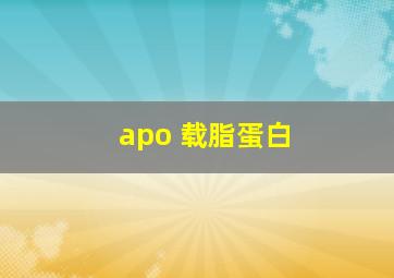 apo 载脂蛋白